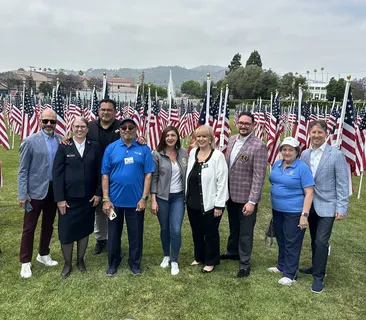 Melina Sardar with a community group at the Field of Honor