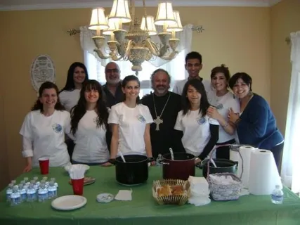 Students volunteering at a community service event
